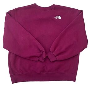 The North Face Women’s Pullover Crew Neck Sweater Purple White Logo Size M